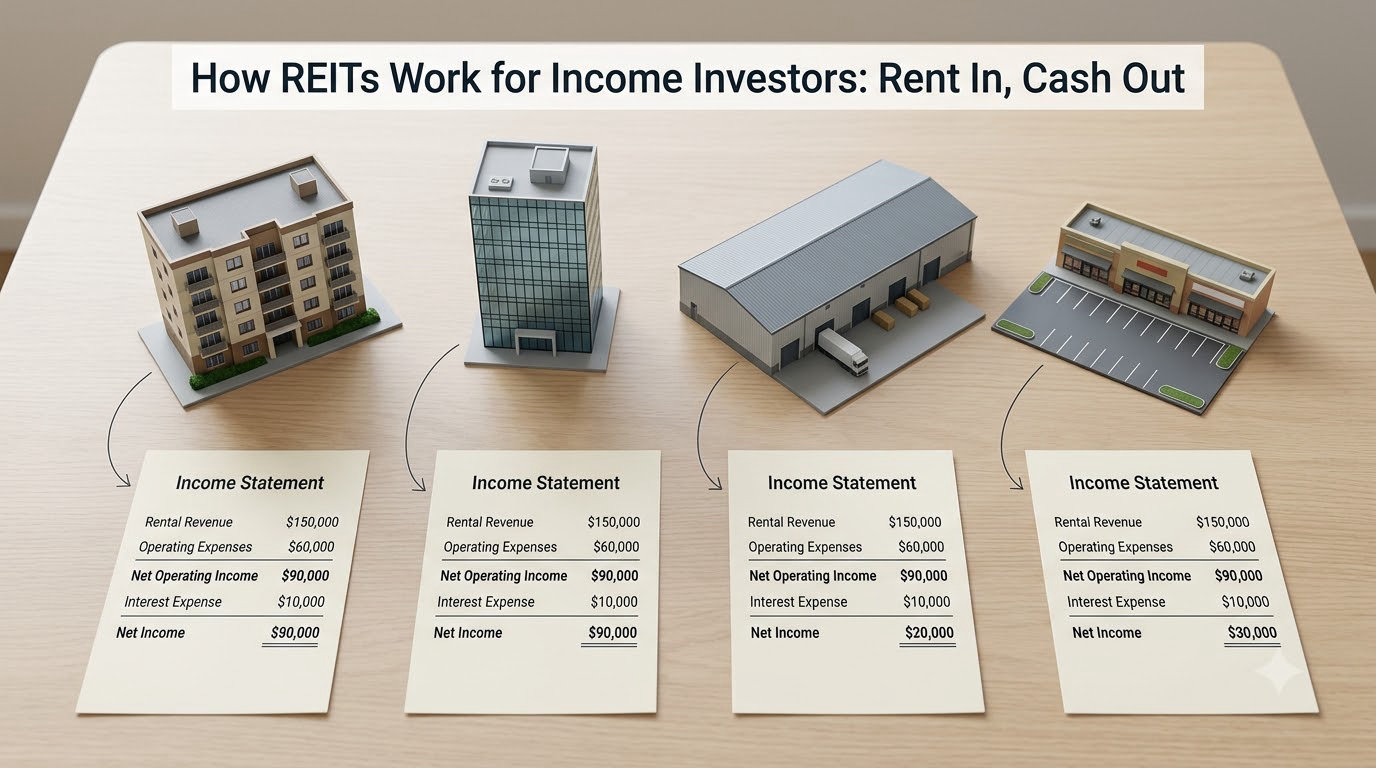 How REITs Work for Income Investors: Rent In, Cash Out