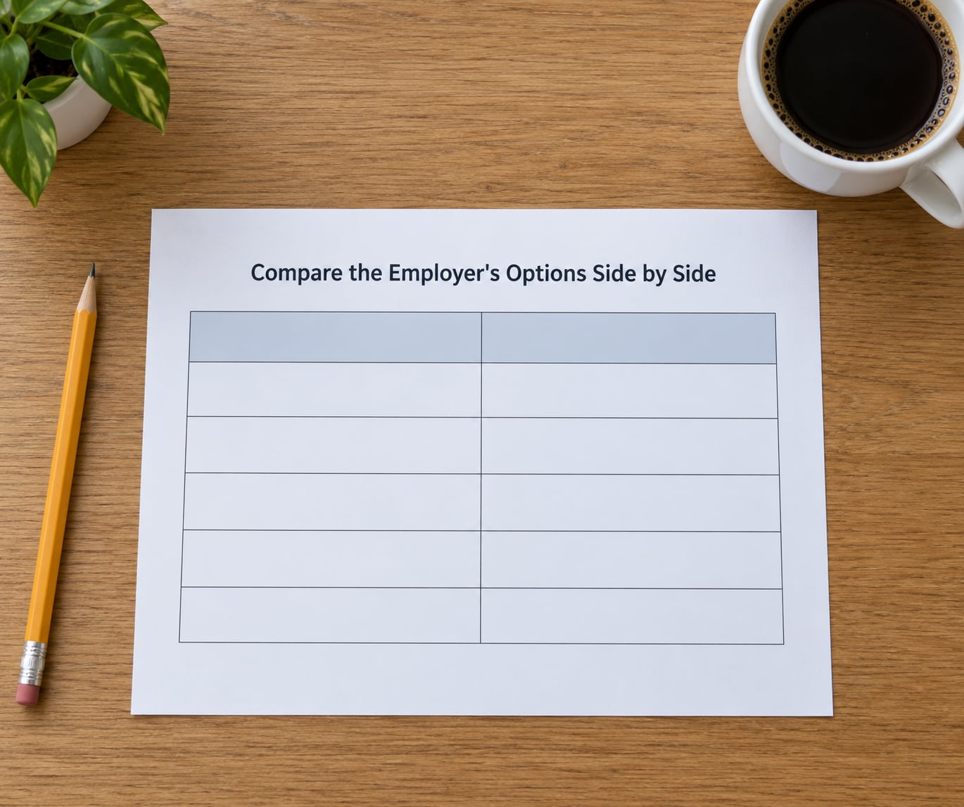 Compare the Employer's Options Side by Side