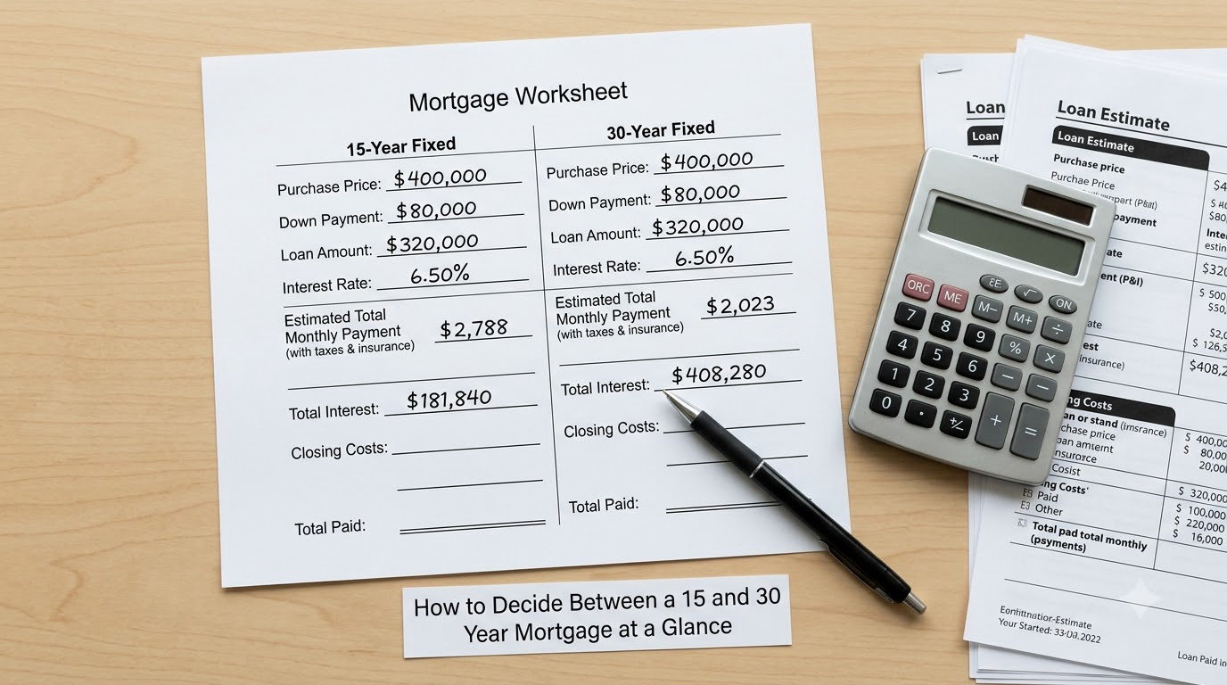How to Decide Between a 15 and 30 Year Mortgage at a Glance