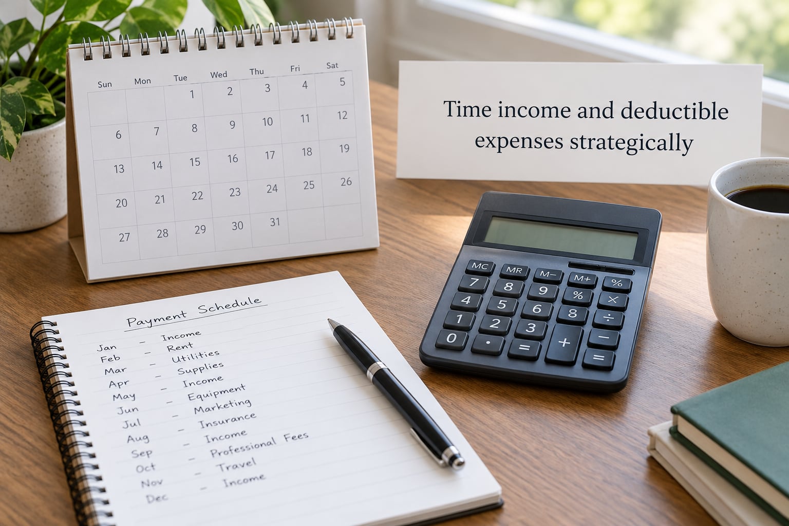 Time income and deductible expenses strategically