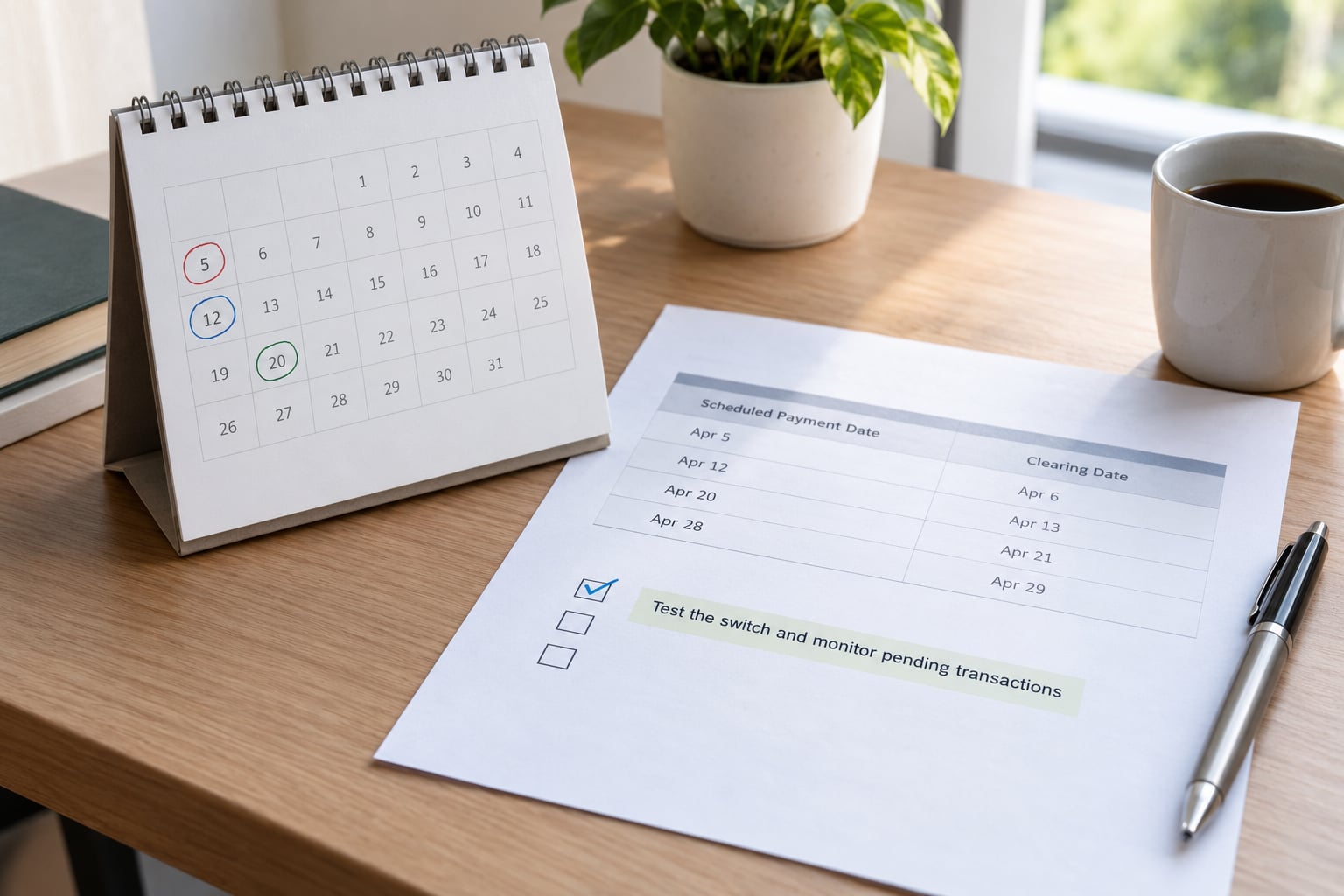 Test the switch and monitor pending transactions