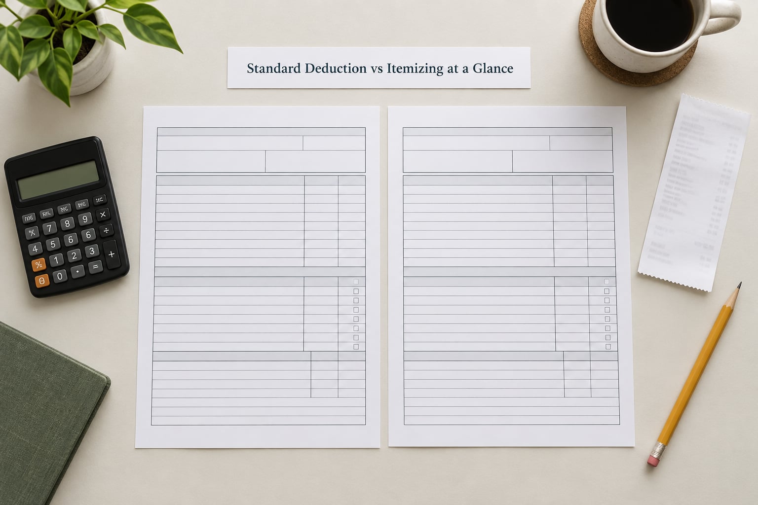 Standard Deduction vs Itemizing at a Glance